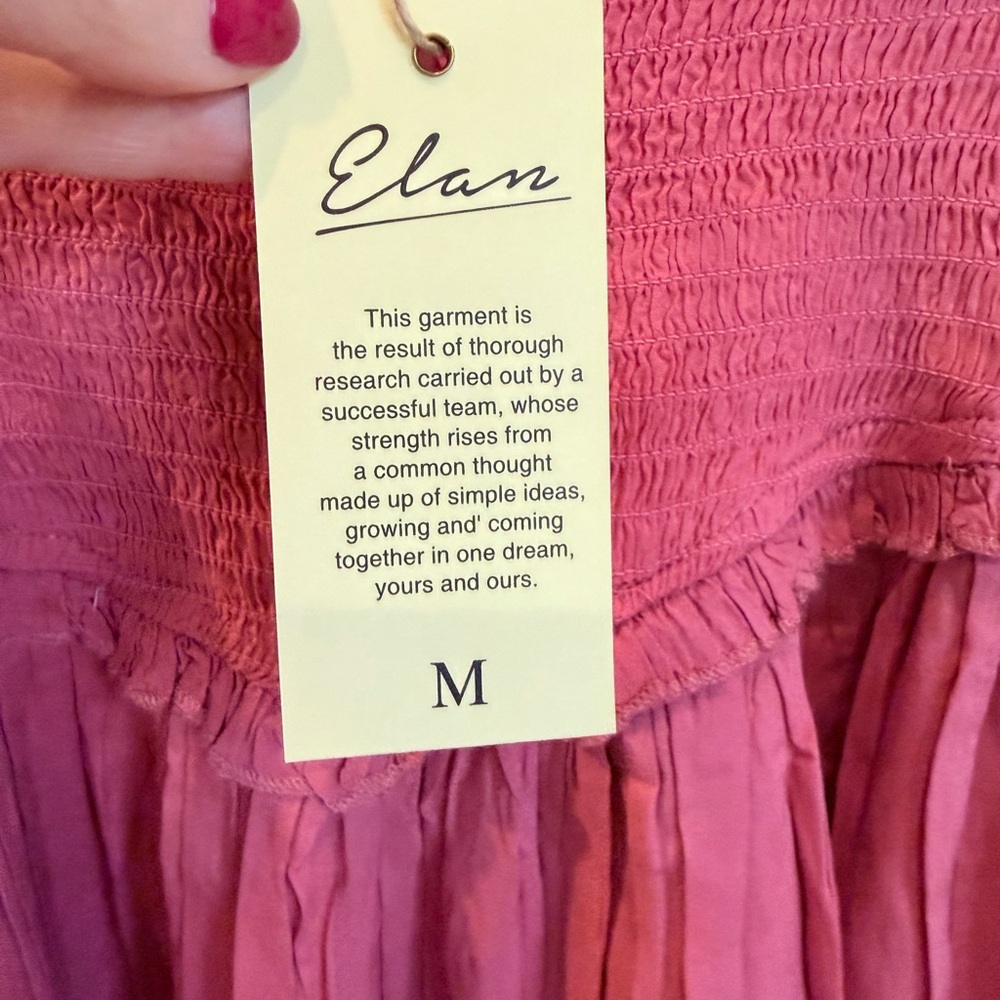 Elan Pink Smocked Waist Mini Skirt Medium NWT - Picture 2 of 3